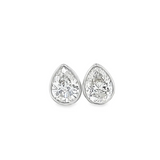 Pear Lab Grown Diamond Bezel Stud