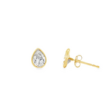 Pear Lab Grown Diamond Bezel Stud