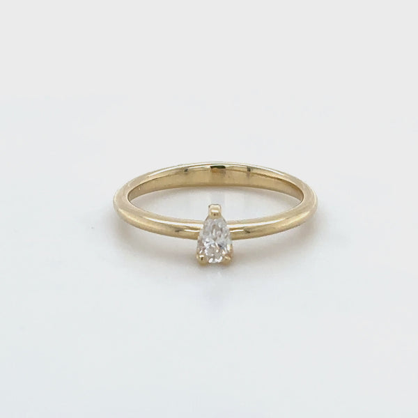 Petite Pear Diamond Ring