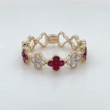 Ruby and Diamond Clover Band