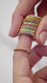 Yellow Gold Birthstone Stackable Ring