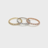 14k Diamond Beaded Stackable Ring