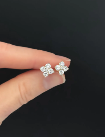 Quad-Stud Lab-Grown Earring