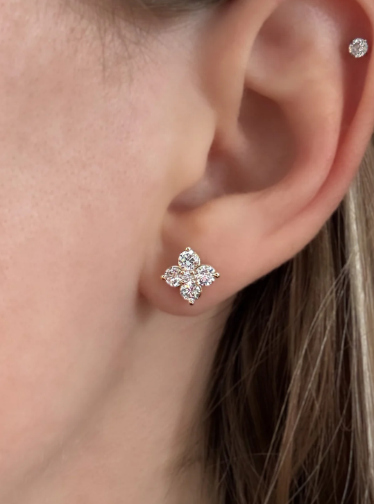 Quad-Stud Lab-Grown Earring