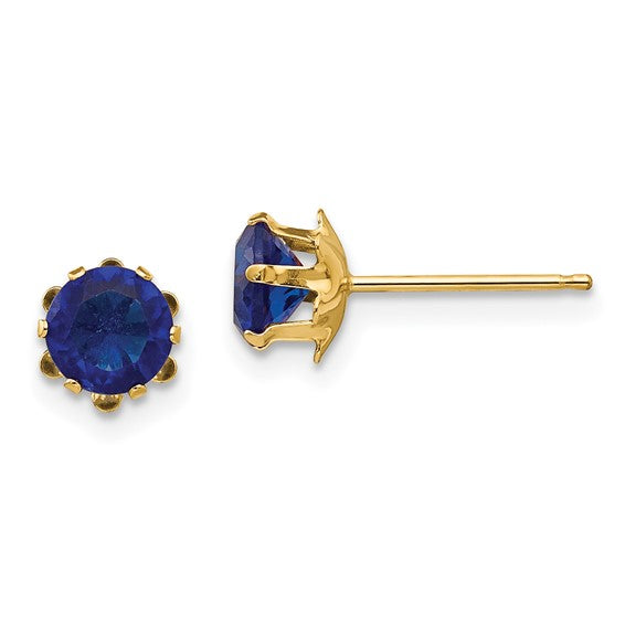 14k Children's Birthstone 5mm CZ Earrings
