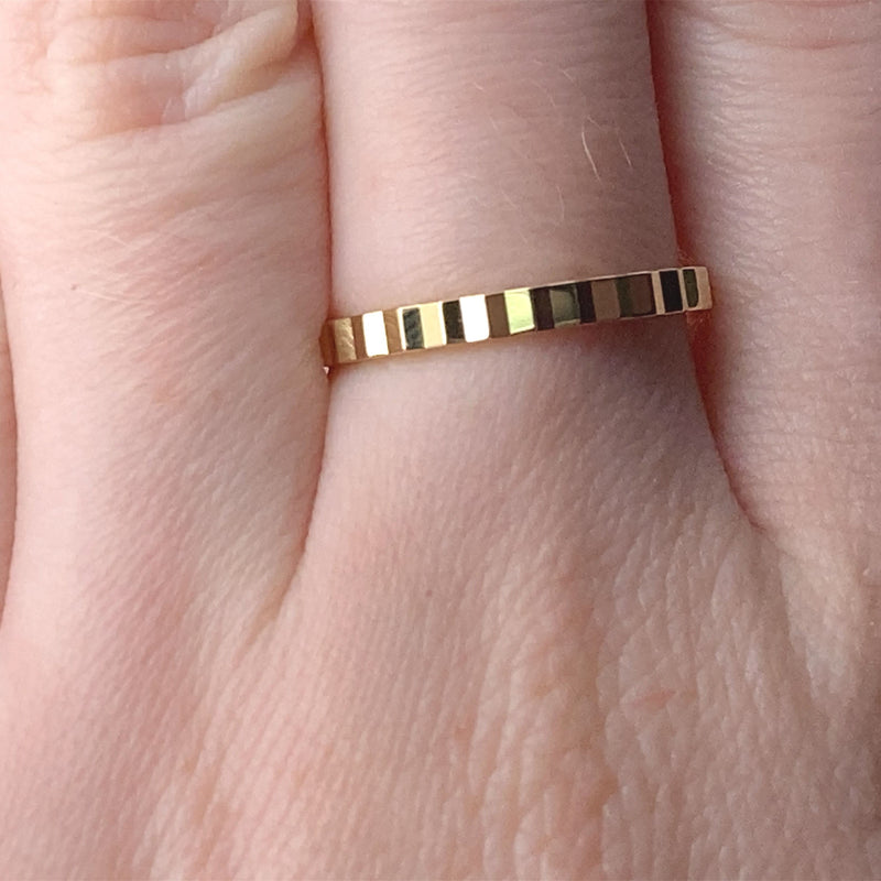 14k Yellow Gold Luna Fluted Band By Mohr Creations