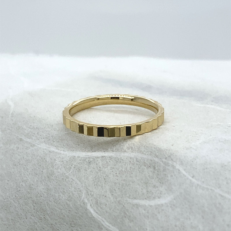 14k Yellow Gold Luna Fluted Band By Mohr Creations