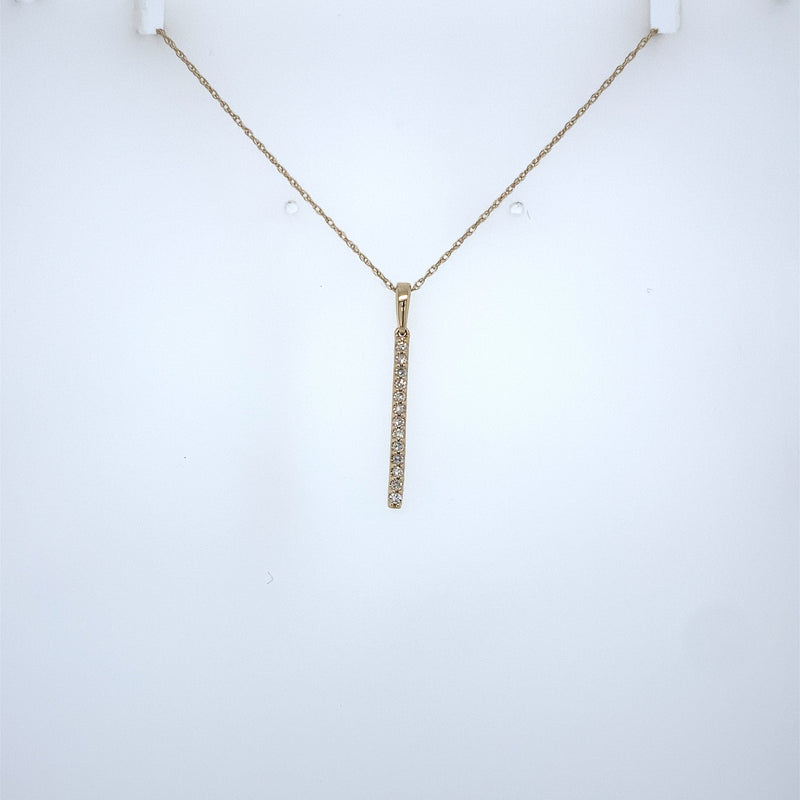 10k Yellow Gold Diamond Bar Necklace