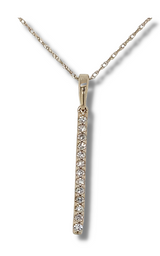 10k Yellow Gold Diamond Bar Necklace