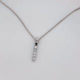 14k White Gold Diamond Bar Necklace