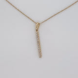 10k Yellow Gold Diamond Bar Necklace